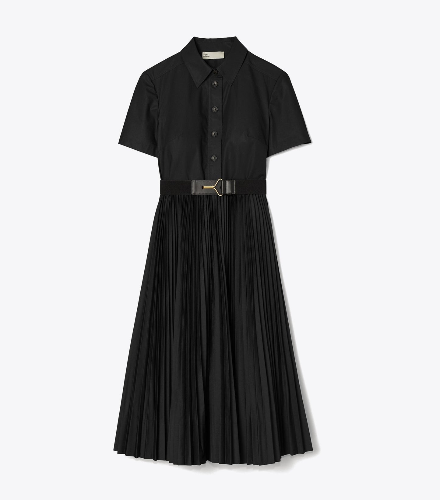 Tory Burch Poplin Pleated Shirtdress - Black