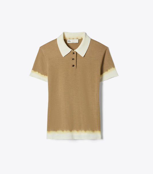 Tory Burch Dip Dye Wool Polo - Olive / White