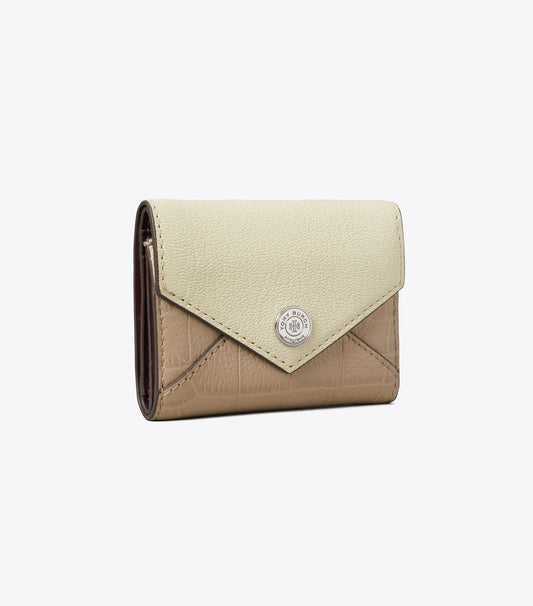 Tory Burch Small Colorblock Envelope Wallet - Soft Custard Multi