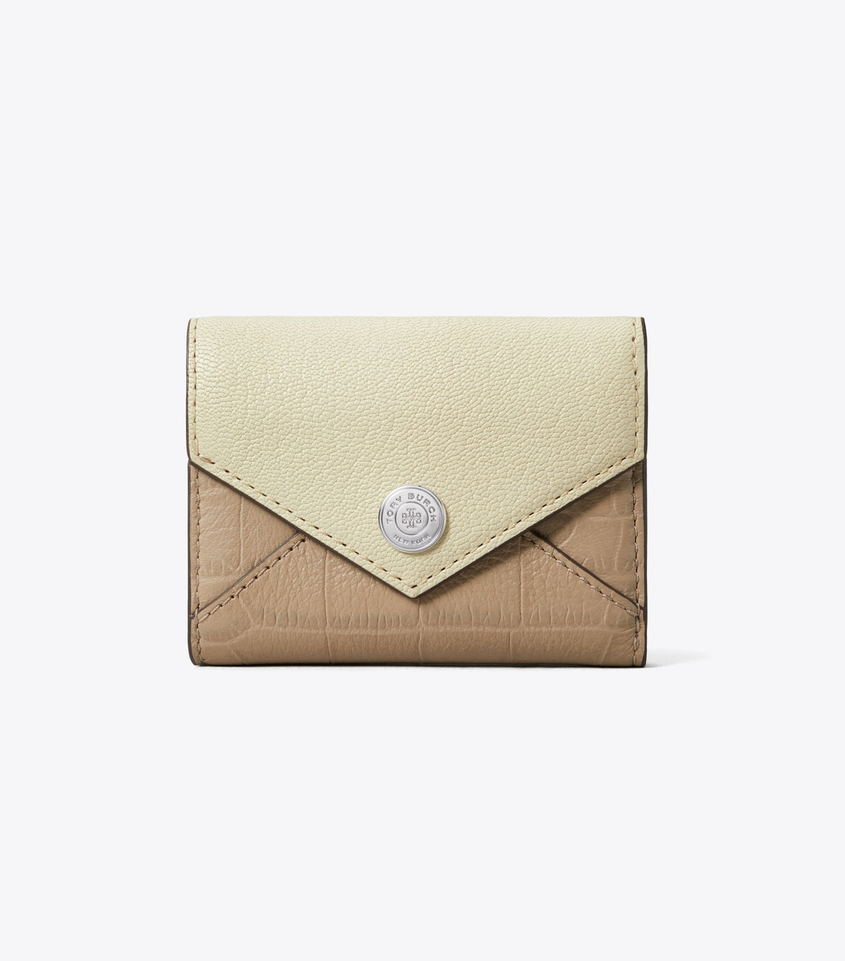 Tory Burch Small Colorblock Envelope Wallet - Soft Custard Multi