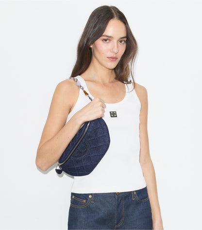 Tory Burch Fleming Denim Charm Belt Bag - Blue