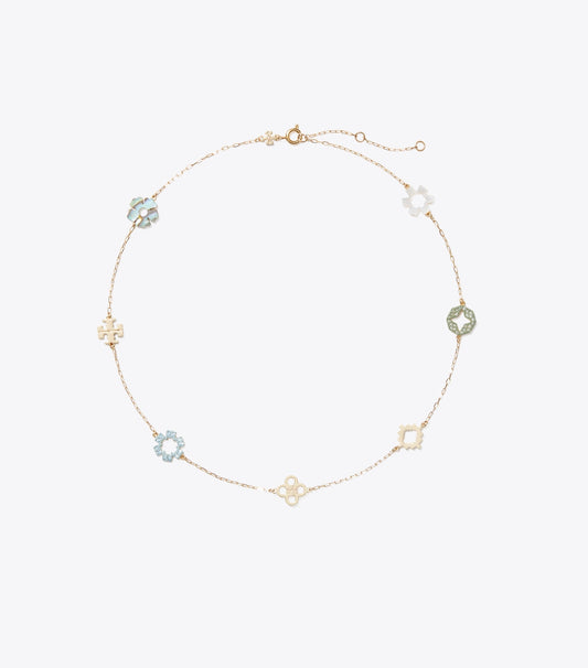 Tory Burch Forget Me Not Pavé Necklace - Tory Gold / Multi
