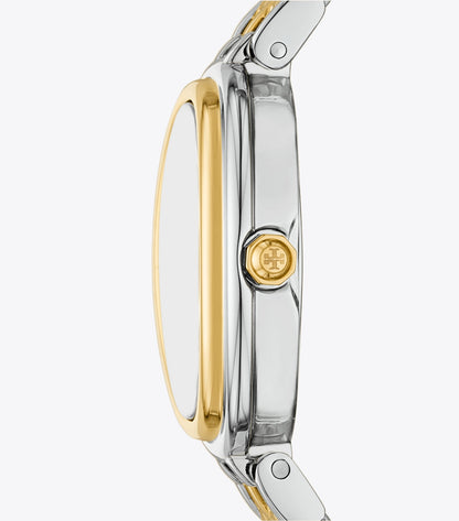 Tory Burch Oval Watch - Light Pink Tinted Mop/Two-Tone