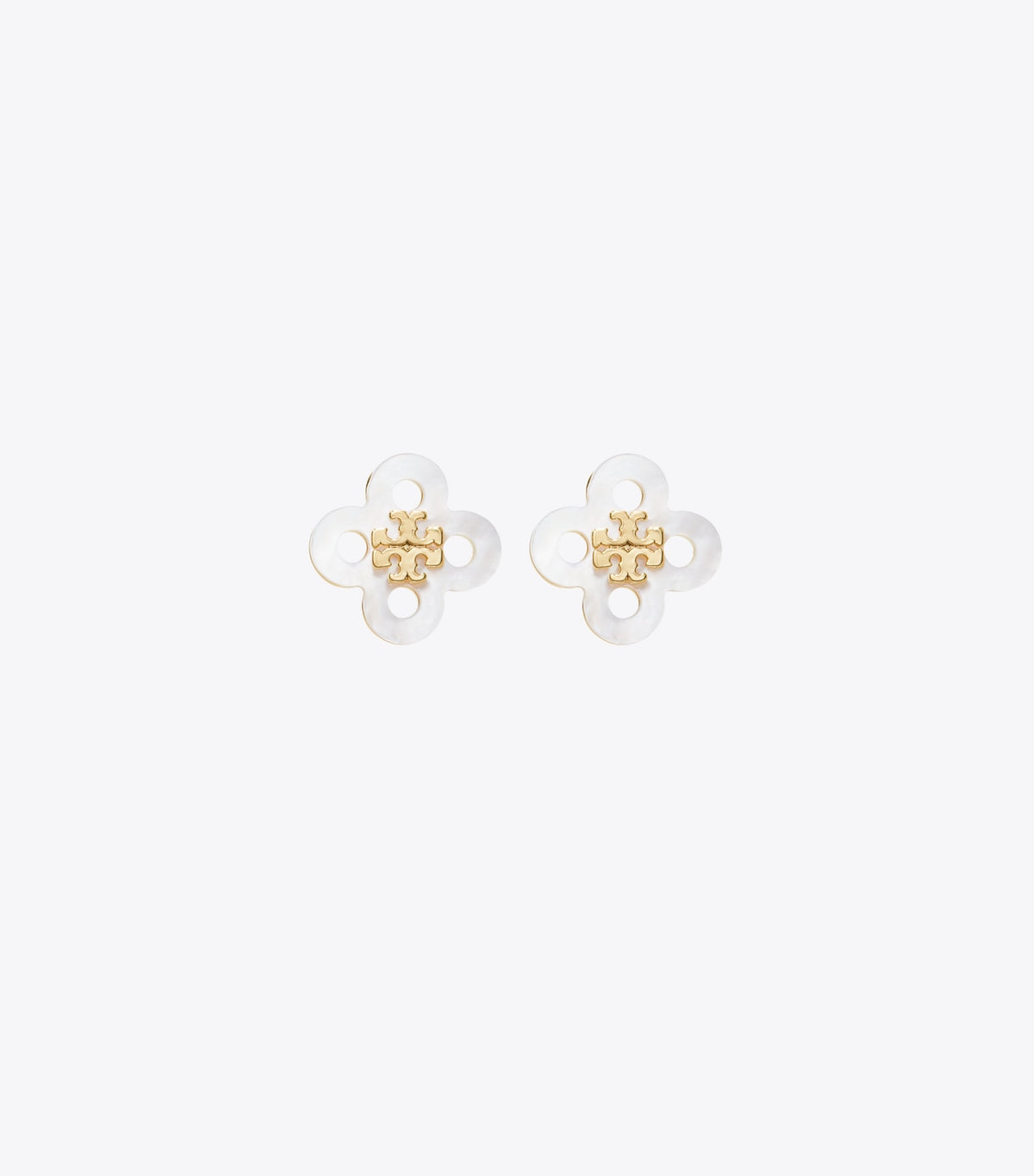 Tory Burch Forget Me Not Clover Stud Earring - Tory Gold / Mother Of Pearl