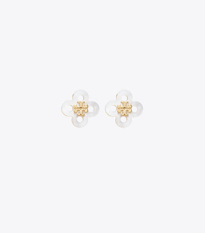 Tory Burch Forget Me Not Clover Stud Earring - Tory Gold / Mother Of Pearl