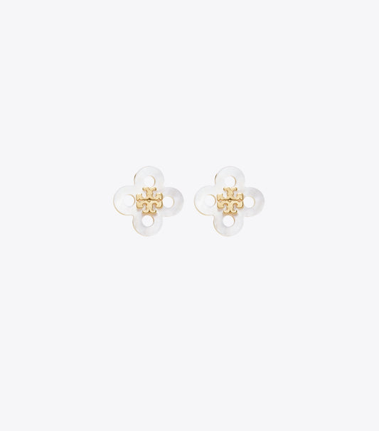 Tory Burch Forget Me Not Clover Stud Earring - Tory Gold / Mother Of Pearl
