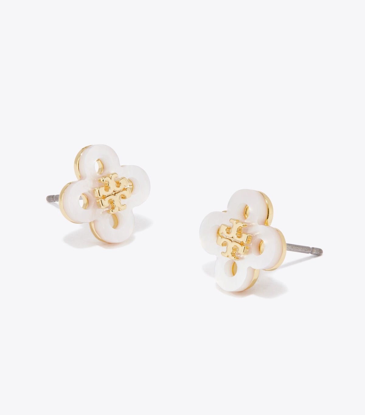 Tory Burch Forget Me Not Clover Stud Earring - Tory Gold / Mother Of Pearl