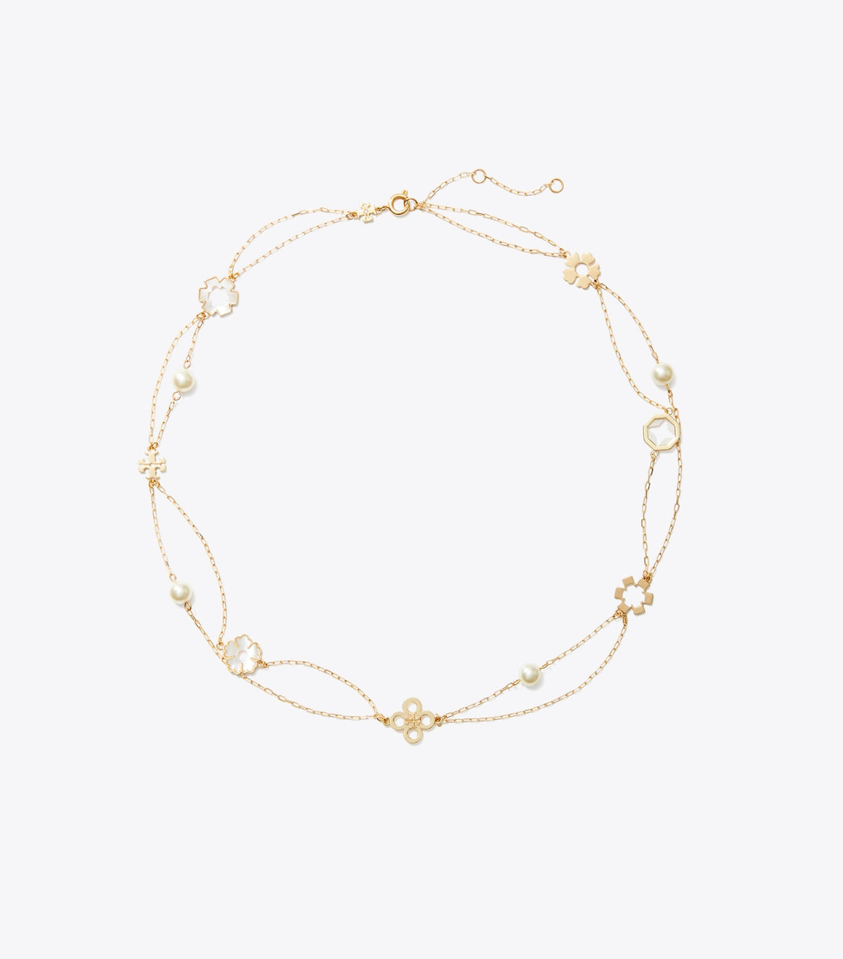 Tory Burch Forget Me Not Layered Necklace - Tory Gold / Mother Of Pearl