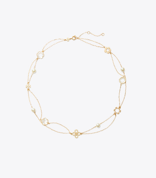 Tory Burch Forget Me Not Layered Necklace - Tory Gold / Mother Of Pearl