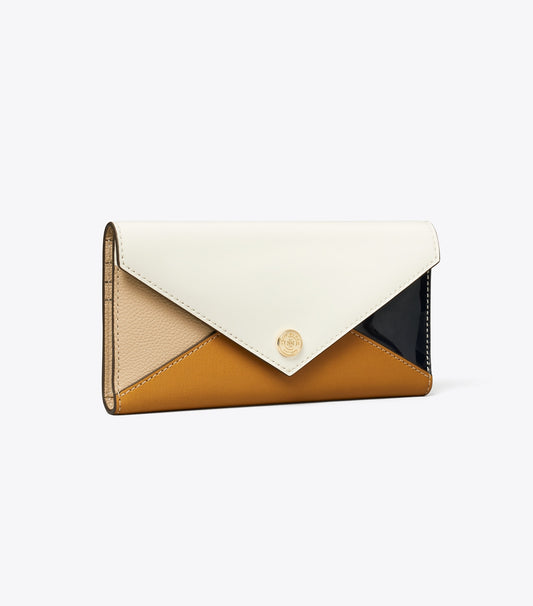 Tory Burch Leather Envelope Wallet - Blanc Multi