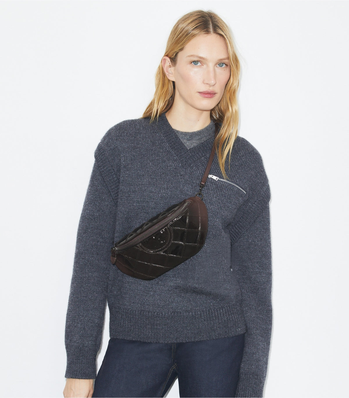 Tory Burch Fleming Patent Belt Bag - Deep Burgundy