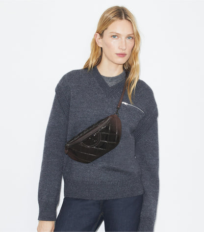 Tory Burch Fleming Patent Belt Bag - Deep Burgundy
