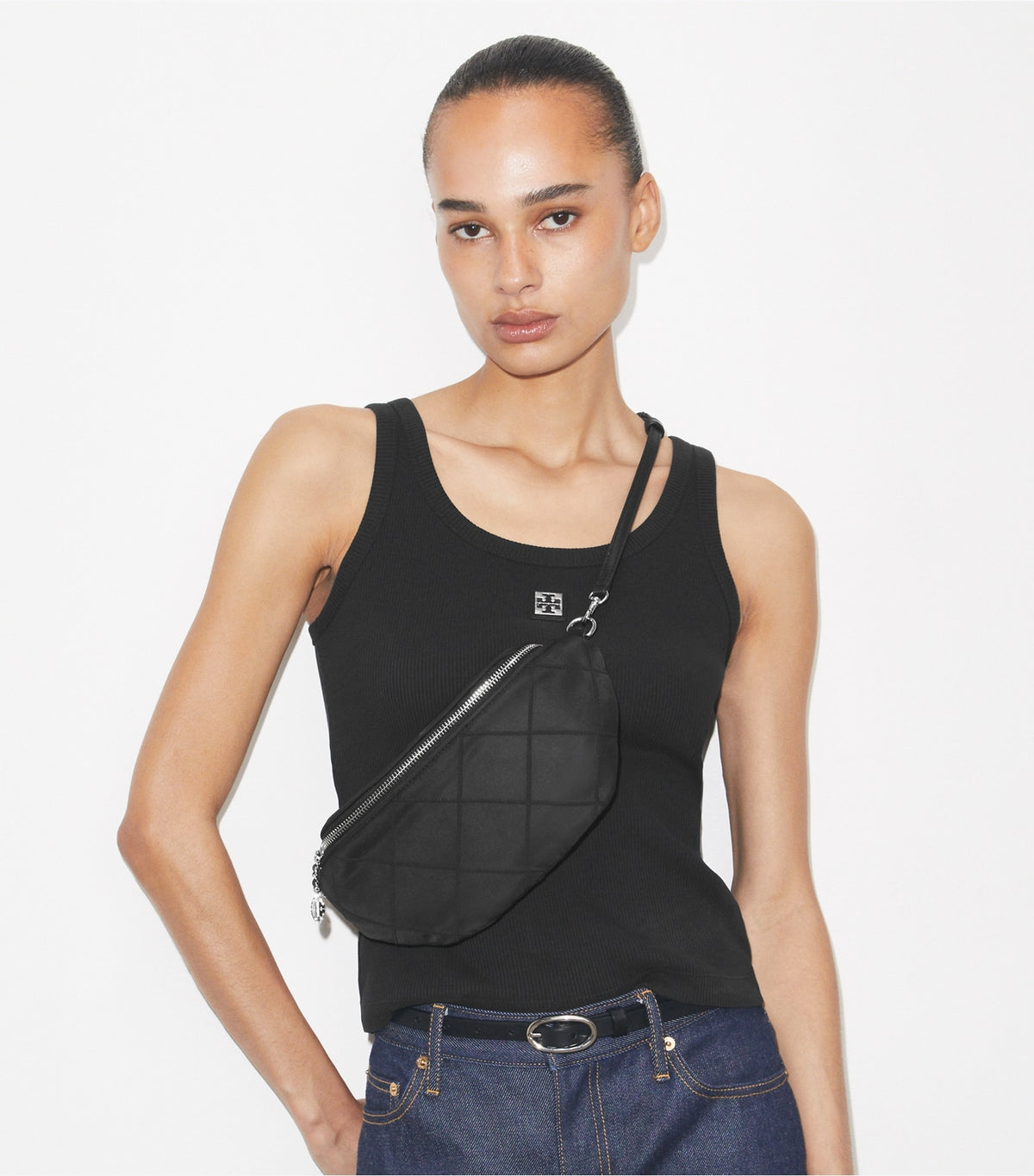 Tory Burch Fleming Nylon Belt Bag - Black