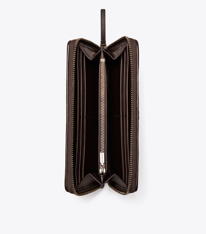 Tory Burch Kira Diamond Quilt Pavé Zip Continental Wallet - Cocoa