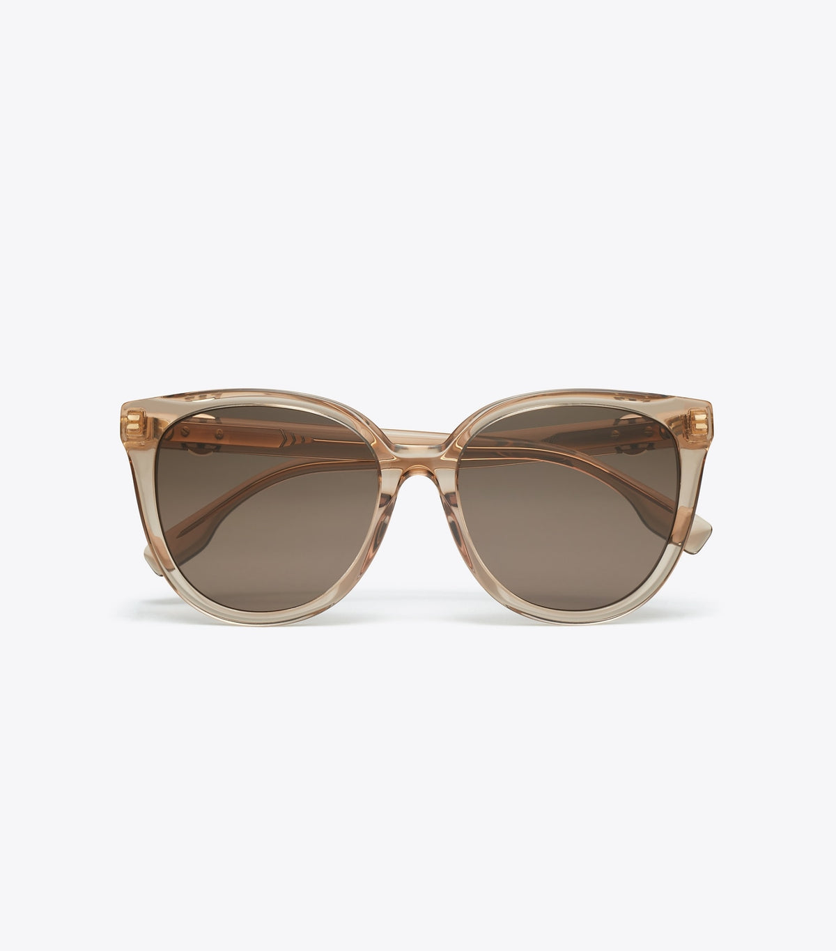 Tory Burch Miller Round Sunglasses - Transparent Brown/ Dark Brown