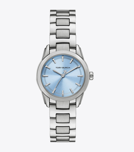 Tory Burch Small Miller Watch - Light Blue/Silver