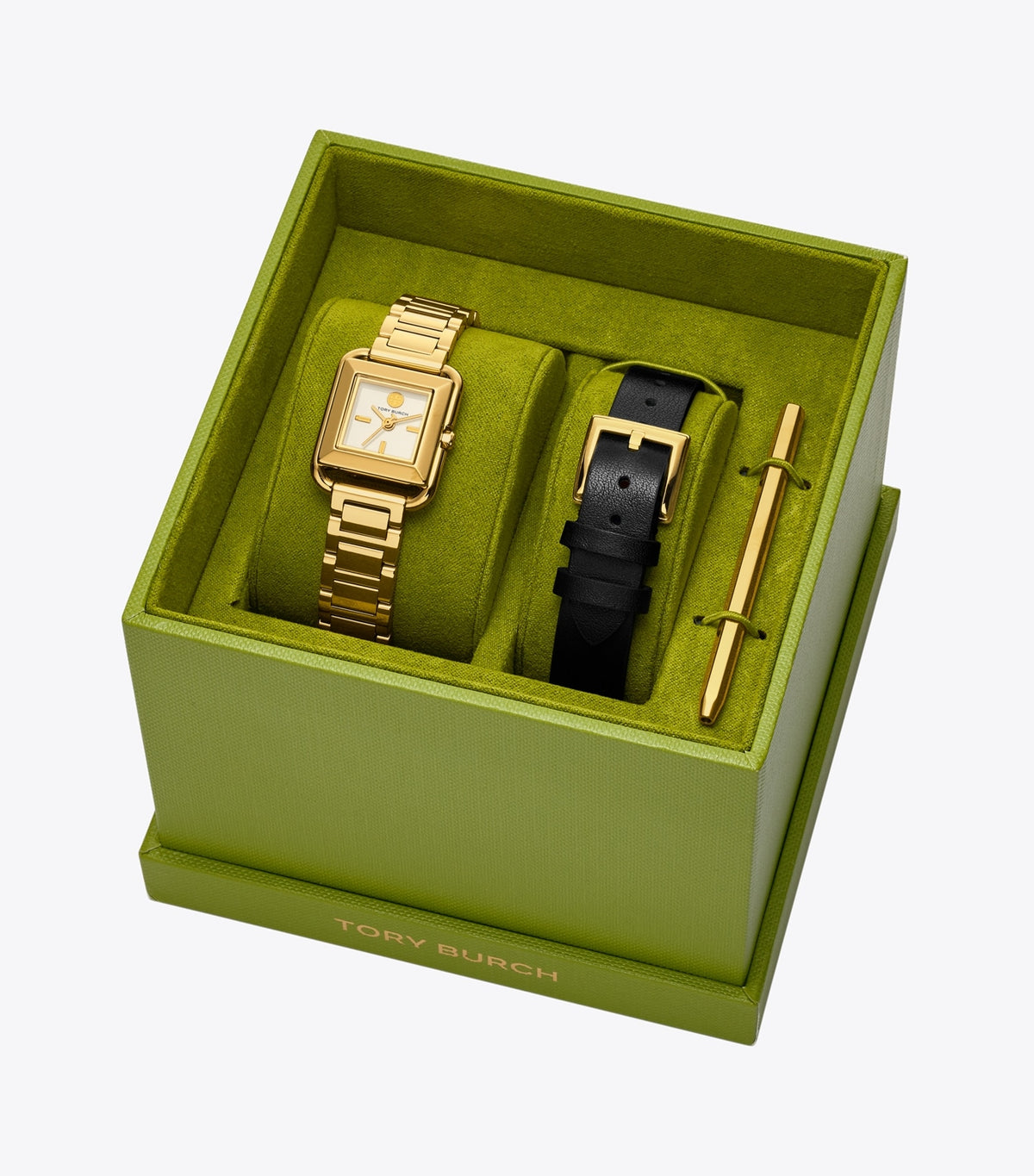 Tory Burch Small Kira Watch Gift Set - Ivory/Gold/Black
