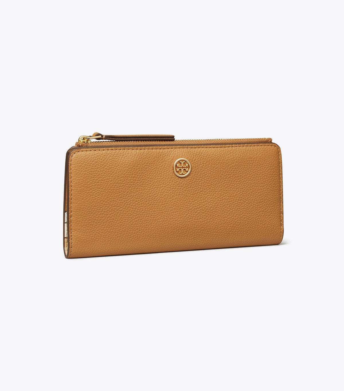 Tory Burch Robinson Pebbled Zip Slim Wallet - Tiramisu