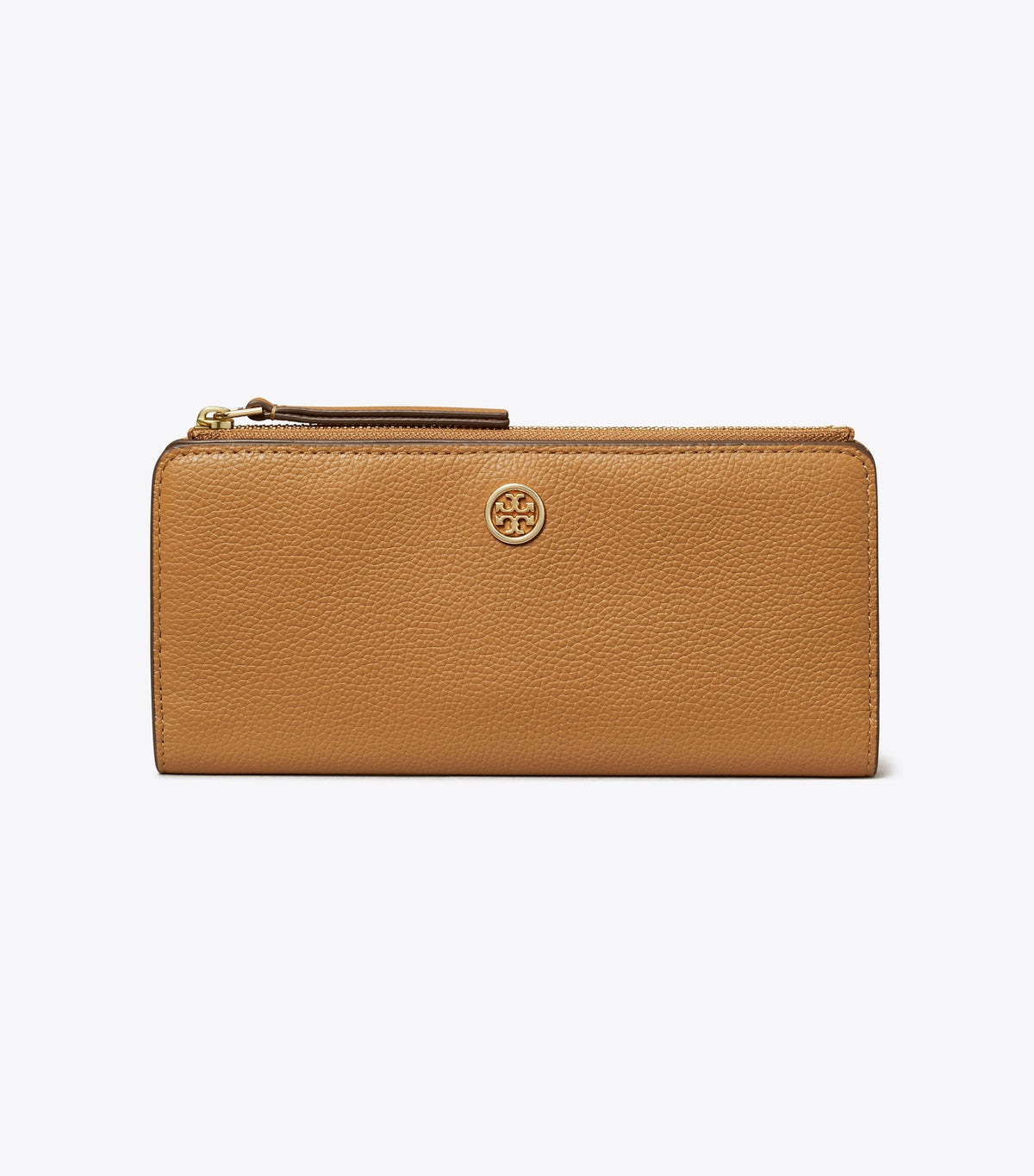 Tory Burch Robinson Pebbled Zip Slim Wallet - Tiramisu