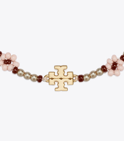 Tory Burch Curiosity Beaded Flower Bracelet - Light Pink