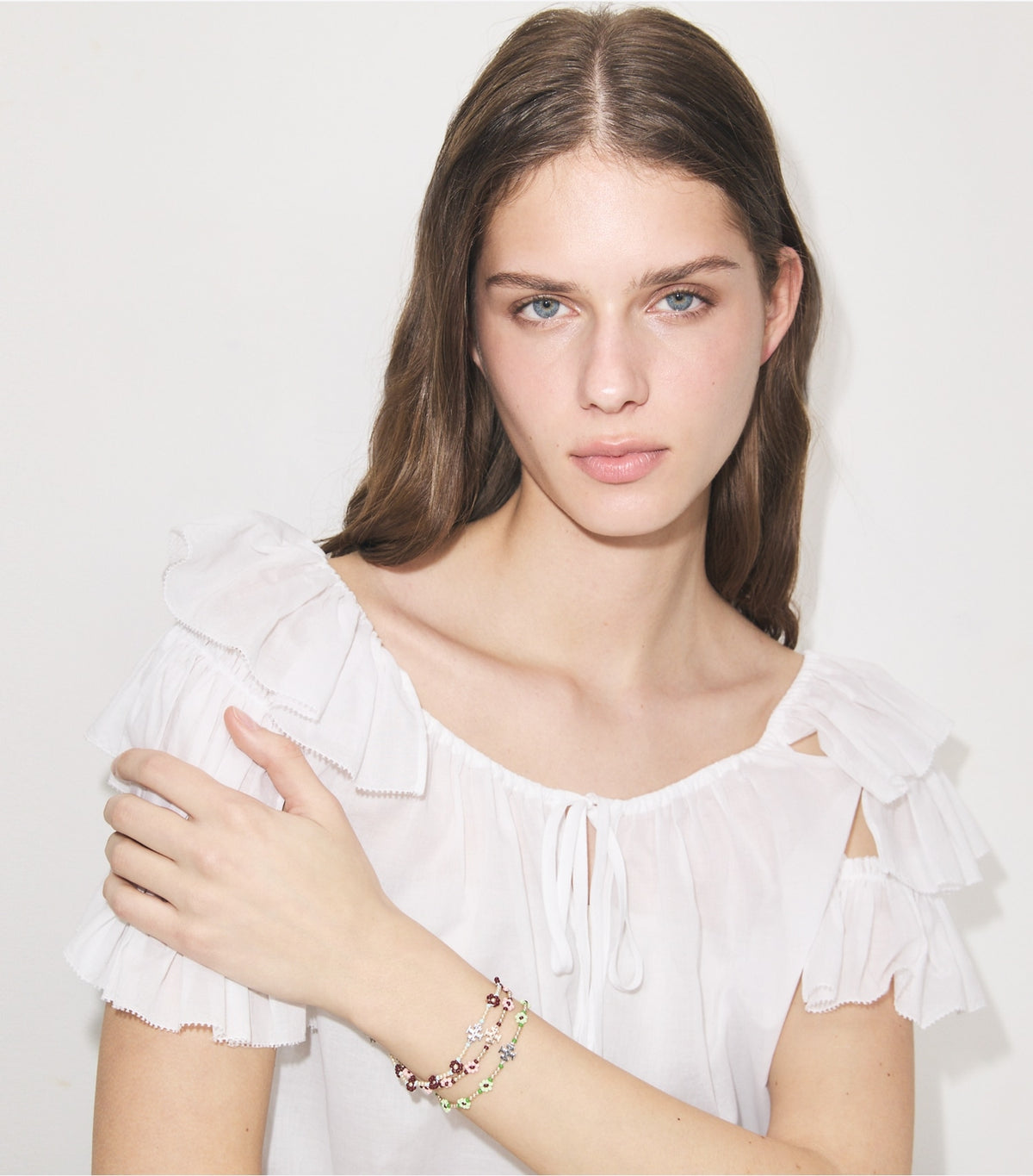 Tory Burch Curiosity Beaded Flower Bracelet - Light Pink