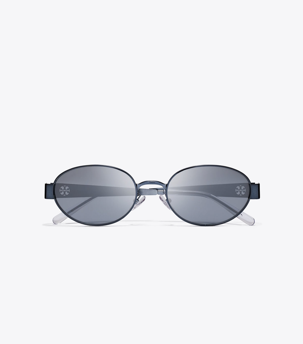 Tory Burch Miller Metal Oval Sunglasses - Navy/Dark Grey Flash