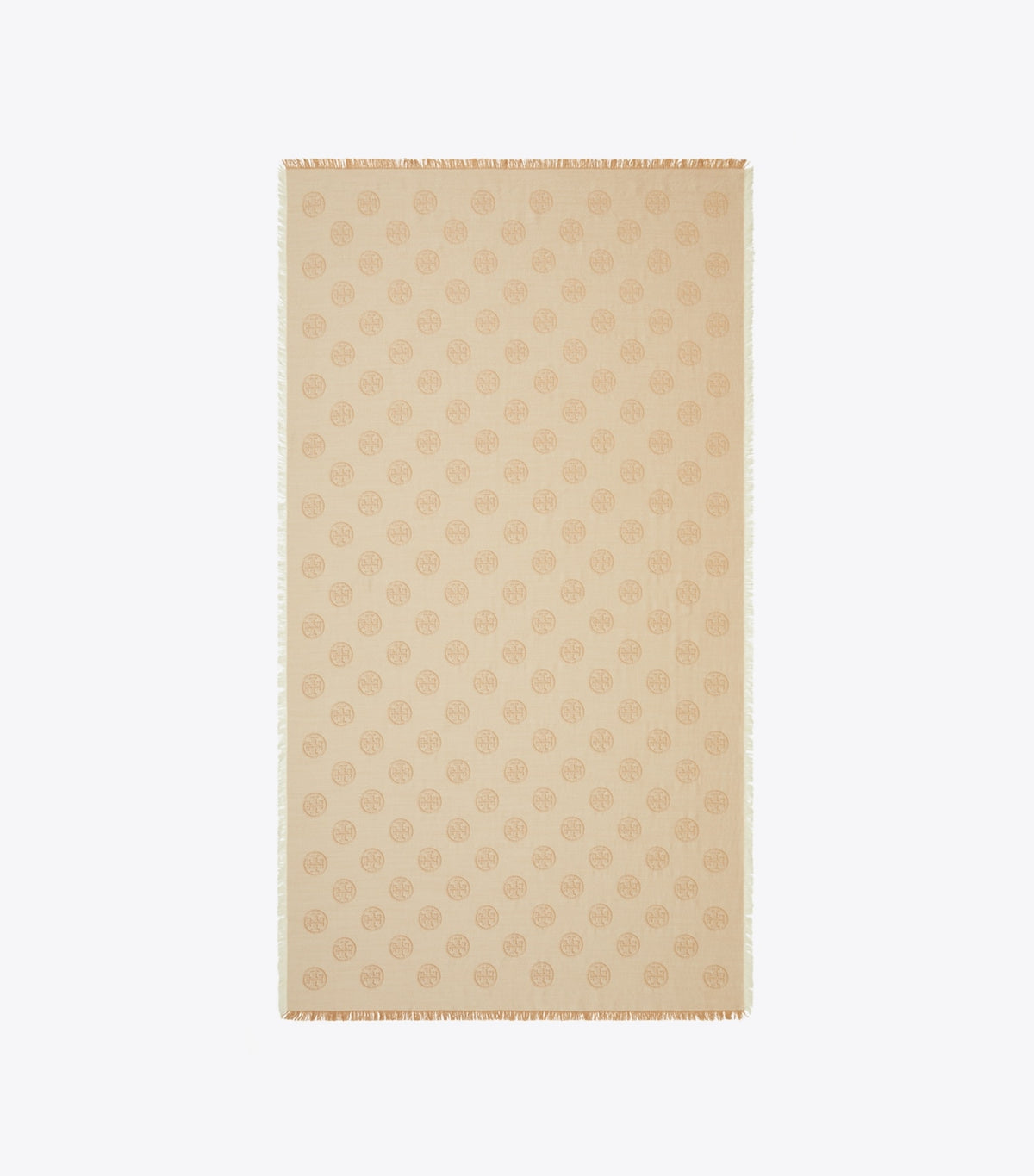 Tory Burch Medallion Logo Oblong Traveler Scarf - Camel