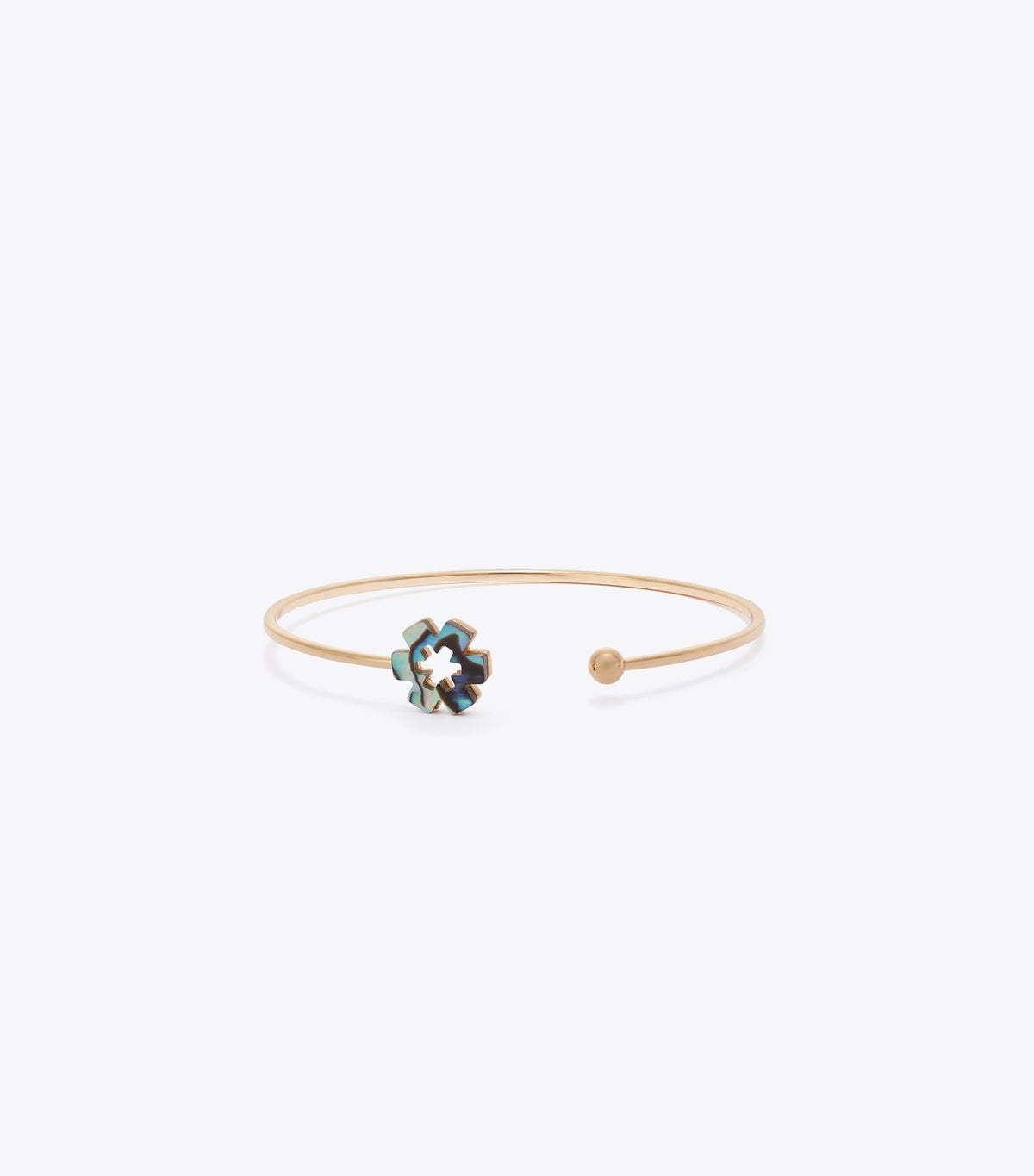 Tory Burch Forget Me Not Open Cuff - Tory Gold / Abalone