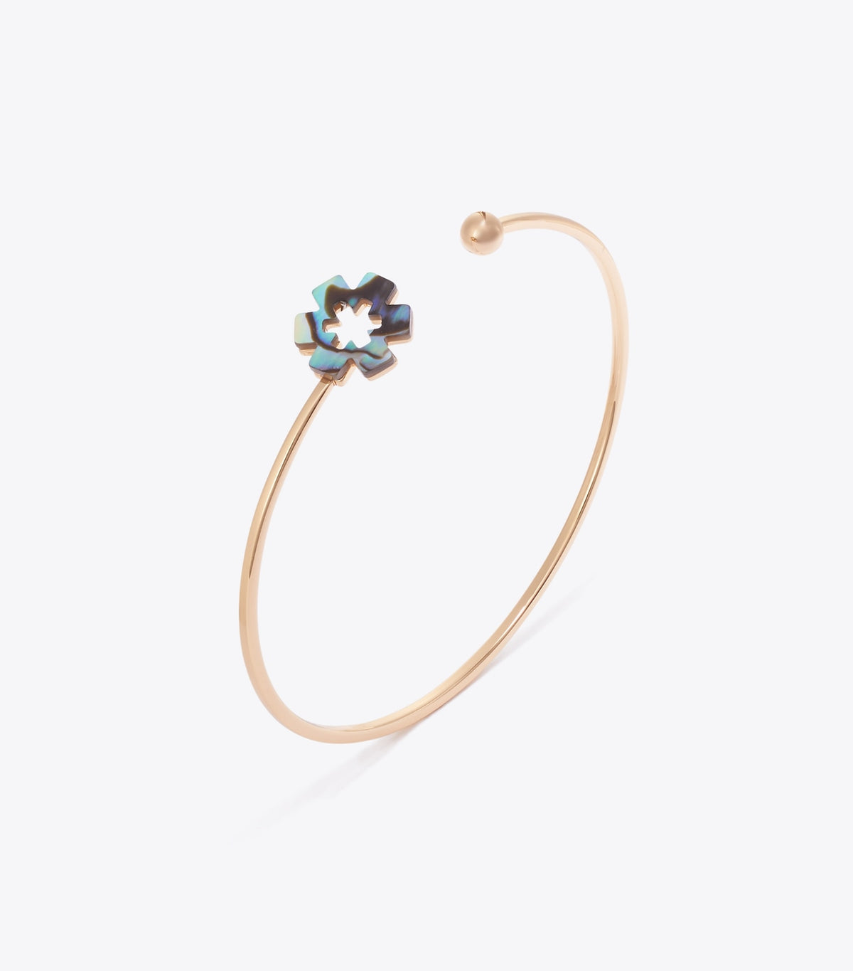 Tory Burch Forget Me Not Open Cuff - Tory Gold / Abalone