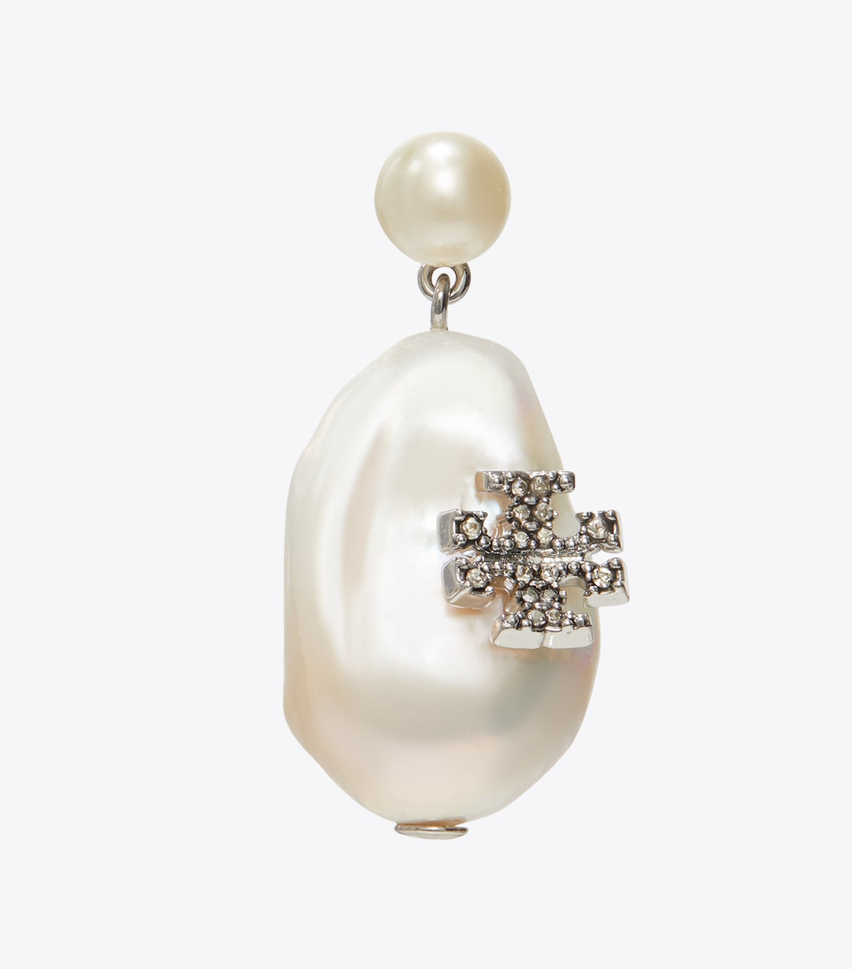 Tory Burch Moondance Pearl and Flower Drop Earrings - Tory Silver / Pearl / Crystal