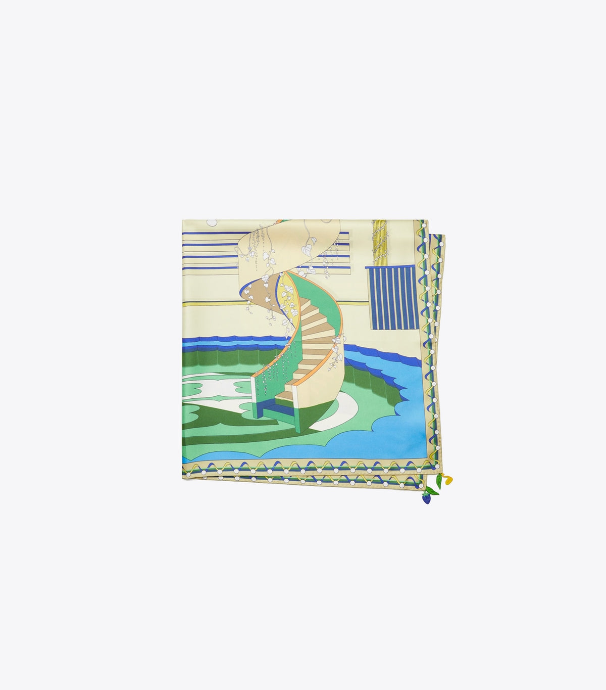 Tory Burch The Pool Silk Square Scarf - The Pool Blue