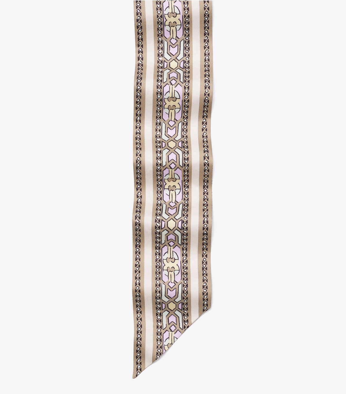 Tory Burch T Monogram Deco Ribbon Tie - Cream Deco T Monogram
