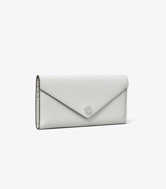 Tory Burch Pebble Envelope Long Wallet - Light Titanium