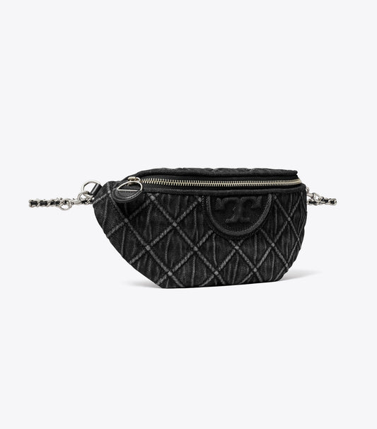 Tory Burch Fleming Denim Belt Bag - Black
