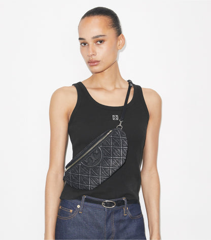 Tory Burch Fleming Denim Belt Bag - Black