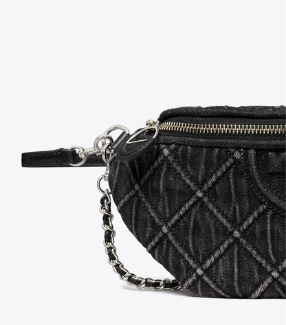 Tory Burch Fleming Denim Belt Bag - Black