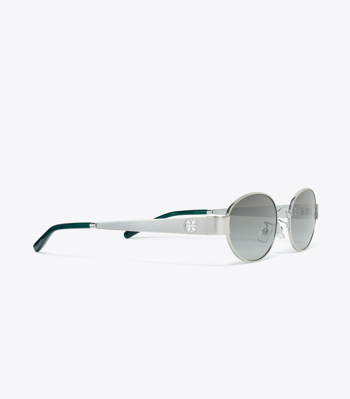 Tory Burch Miller Metal Oval Sunglasses - Silver/Grey Gradient