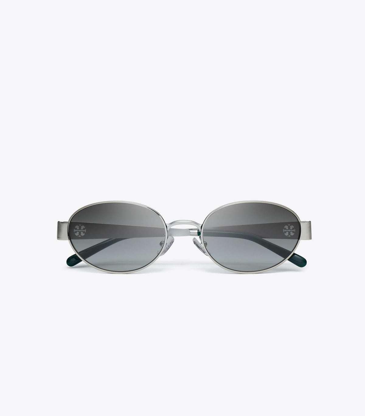 Tory Burch Miller Metal Oval Sunglasses - Silver/Grey Gradient