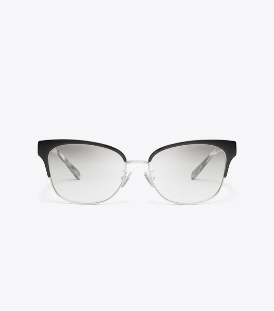 Tory Burch Miller Cat-Eye Eyeglasses - Silver/Black