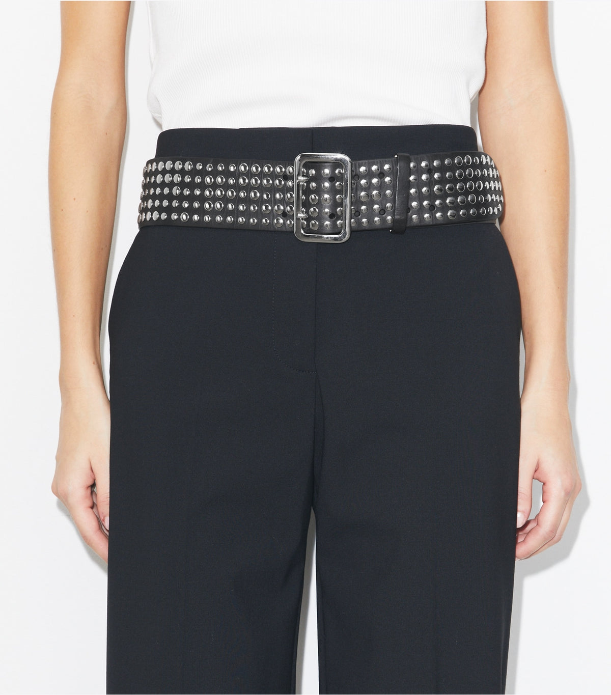 Tory Burch 2" STUDDED BELT - Black