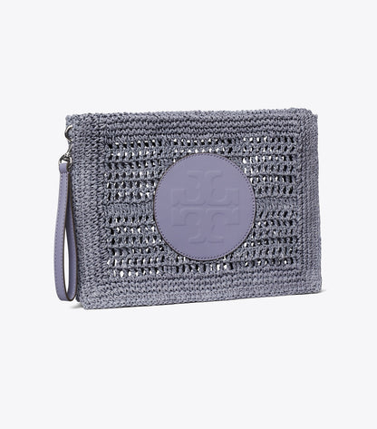 Tory Burch Ella Hand-Crocheted Pouch - Gray