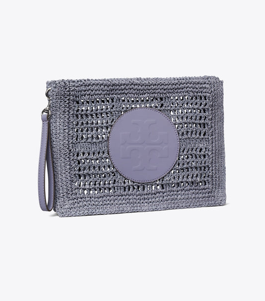 Tory Burch Ella Hand-Crocheted Pouch - Gray