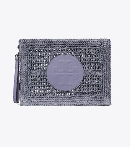 Tory Burch Ella Hand-Crocheted Pouch - Gray