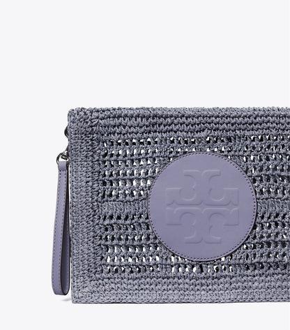 Tory Burch Ella Hand-Crocheted Pouch - Gray