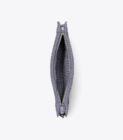 Tory Burch Ella Hand-Crocheted Pouch - Gray