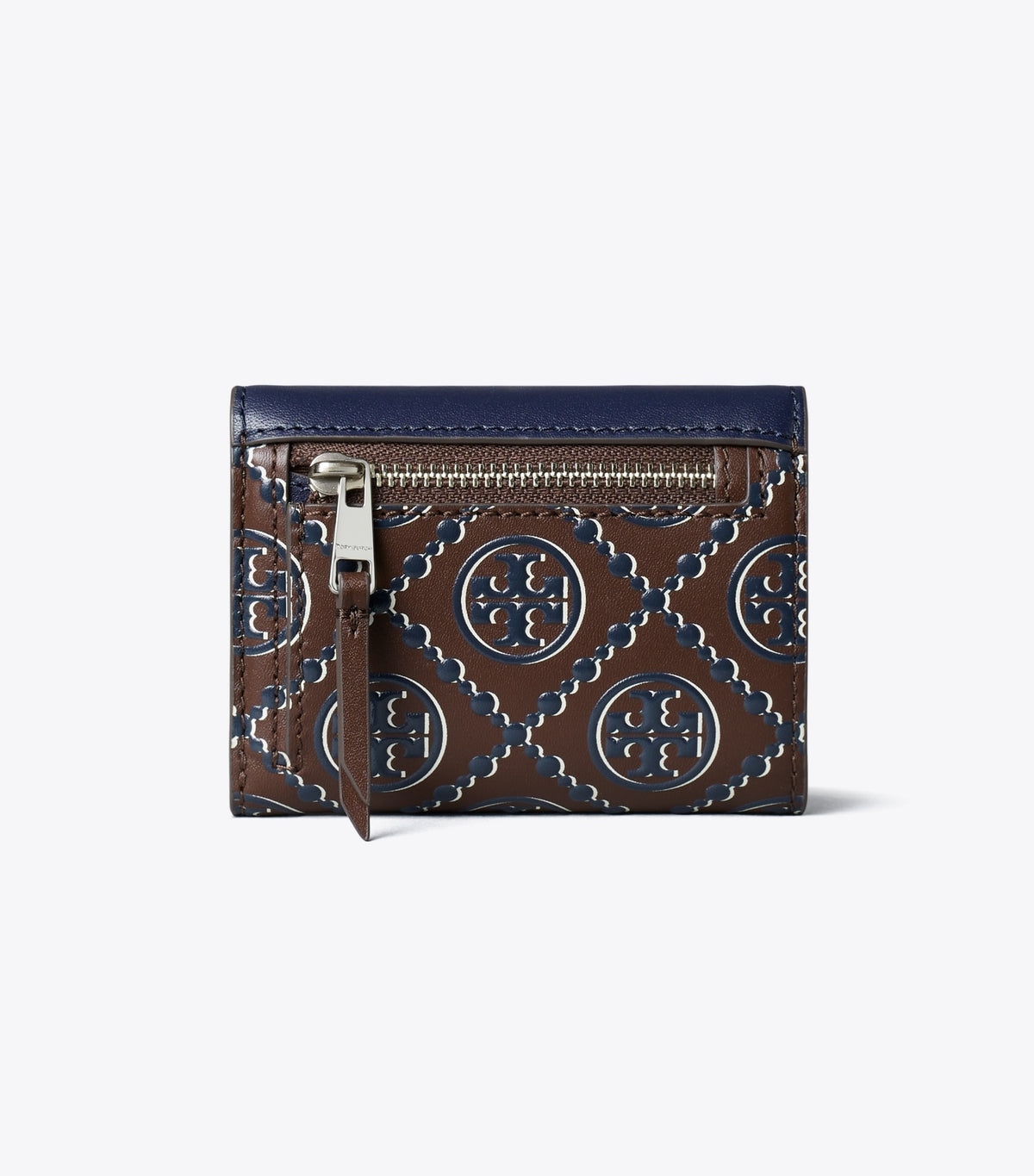 Tory Burch T Monogram Contrast Embossed Small Envelope Wallet - Tory Navy / John Coco