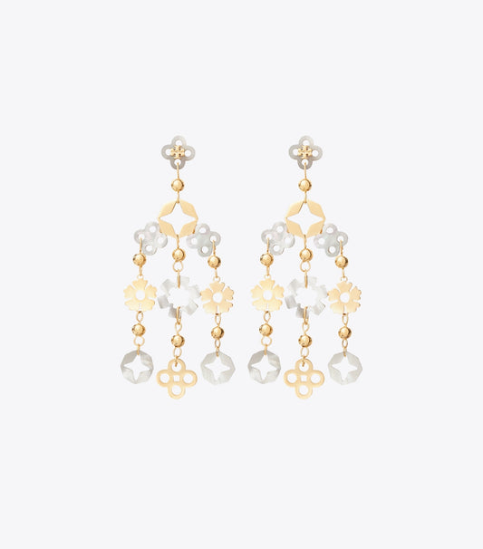 Tory Burch Small Forget Me Not Chandelier Earrings - Tory Gold / Mother Of Pearl