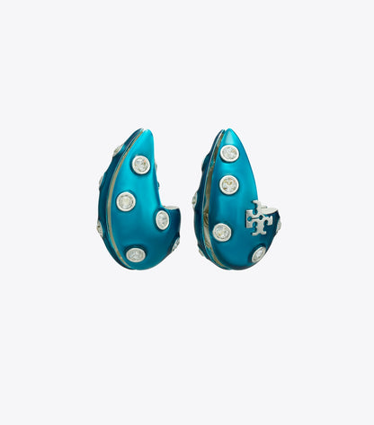 Tory Burch Pierced Earring - Blue / Crystal