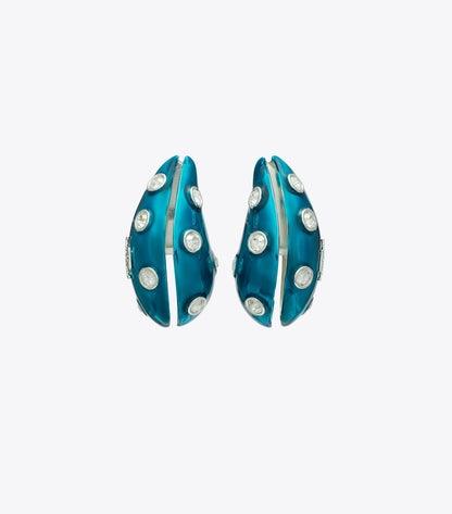 Tory Burch Pierced Earring - Blue / Crystal