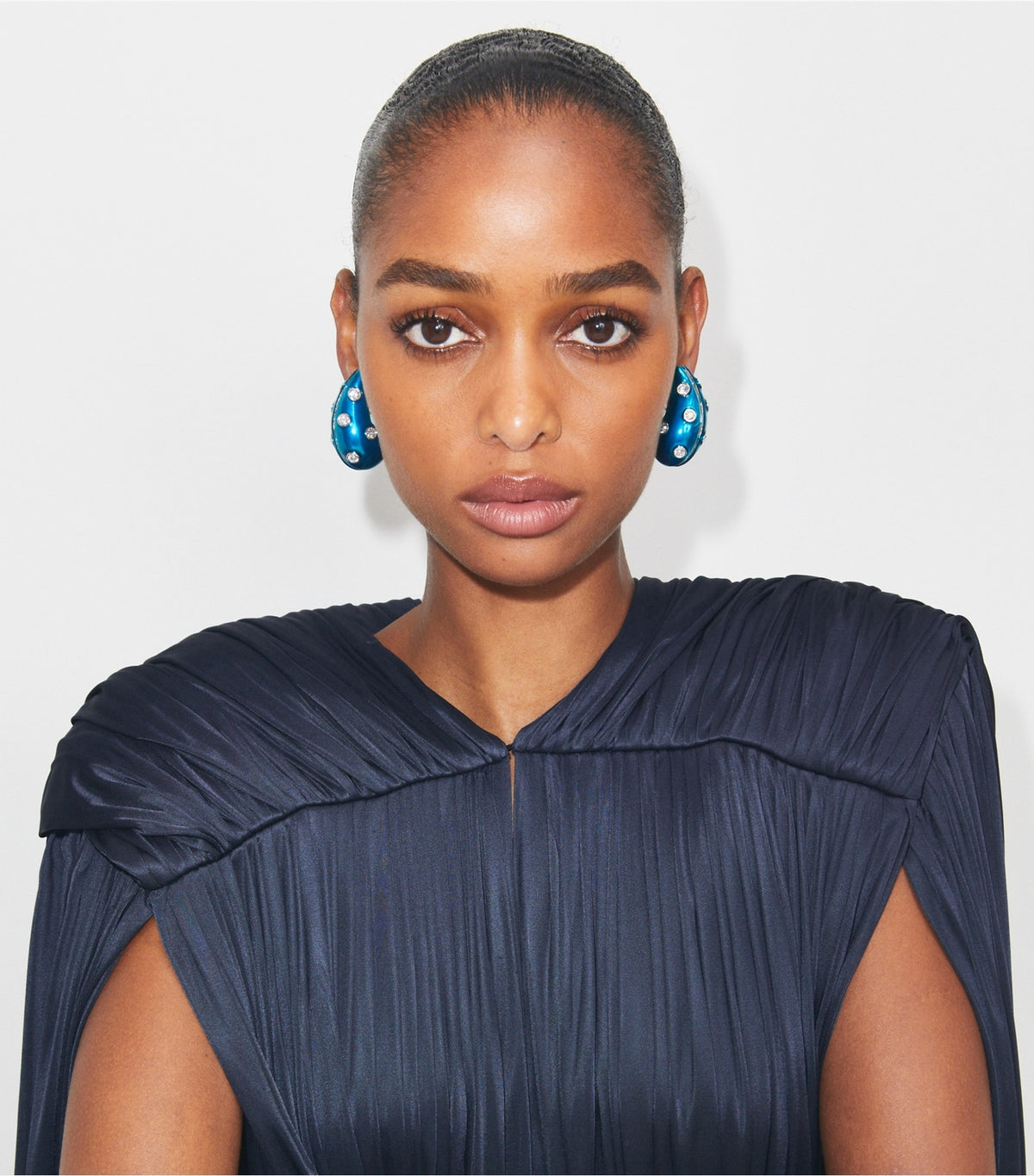 Tory Burch Pierced Earring - Blue / Crystal